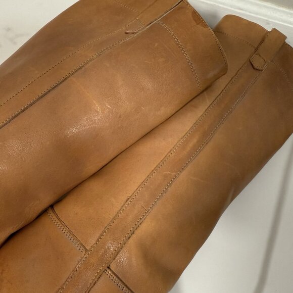Vintage Leather Riding Boots Women's Tan Knee High Size 7 Campus Boho Y2K - Picture 12 of 16